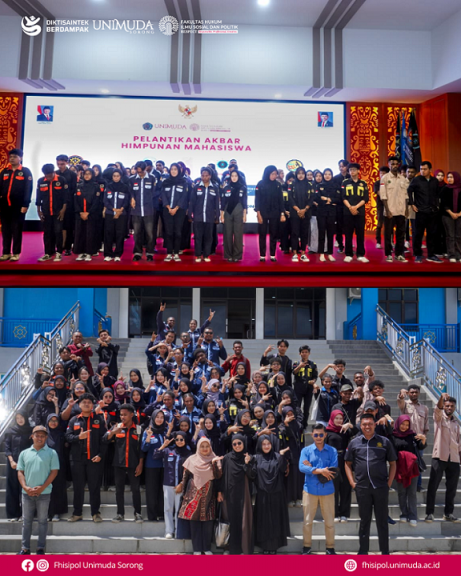 FHISIPOL UNIMUDA Sorong Dampingi Pelantikan Akbar Himpunan Mahasiswa Periode 2025/2026